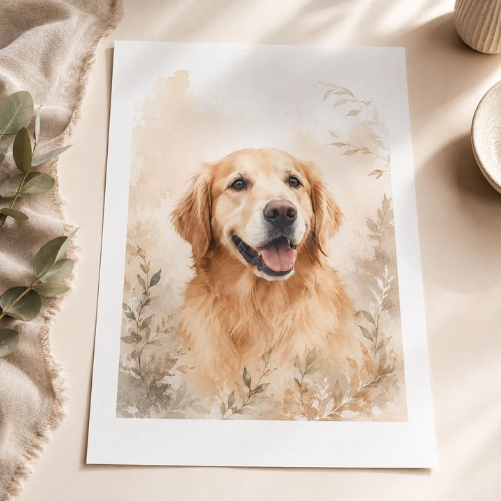 Memorial pet portrait style